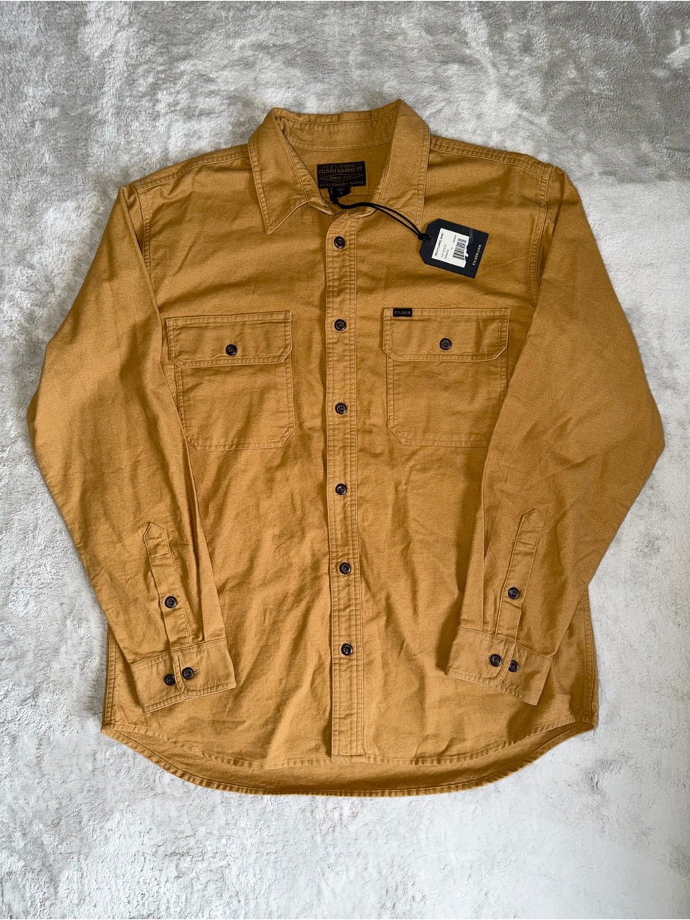 NWT Filson Field Flannel Shirt Men’s Large In Nubuck Tan